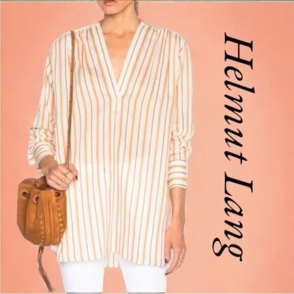Helmut Lang Tops - Helmut Lang Light Weight Striped Tunic Top Size XS Preppy Office Siren Corpcore
